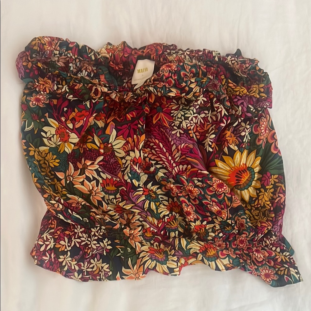 MAEVE Multicolor Floral Ruffle Blouse
